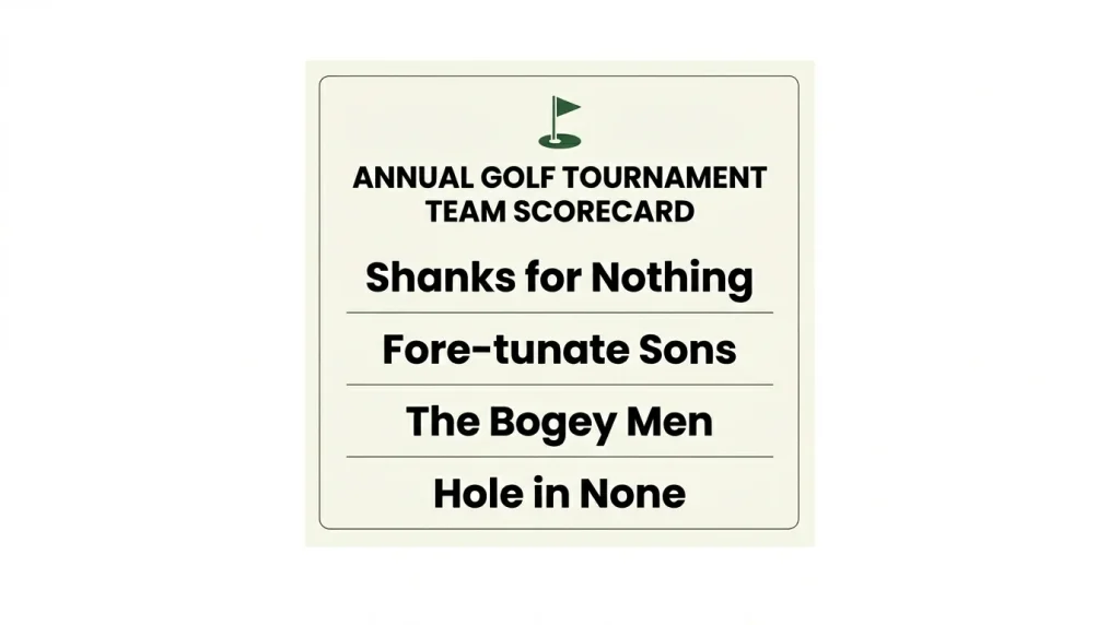 Funny Golf Team Name Puns & Slogan