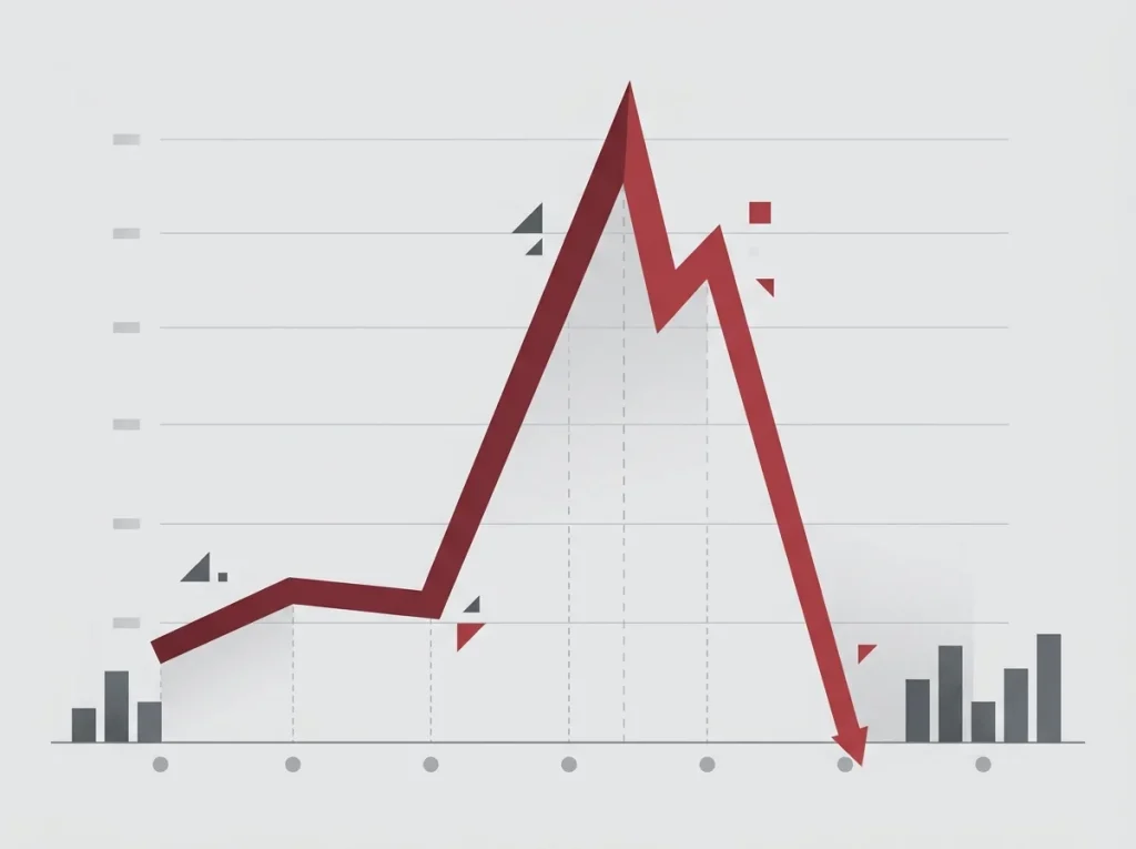 Illustration representing a cryptocurrency market crash