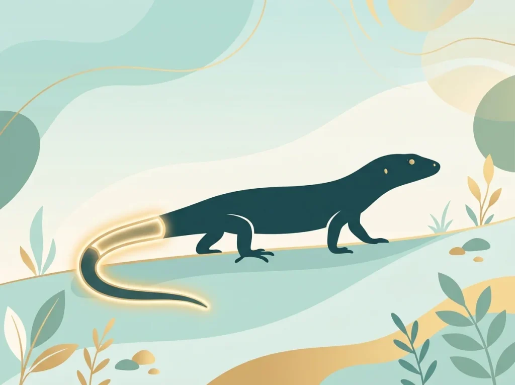 Illustration representing tail regeneration and renewal in skinks