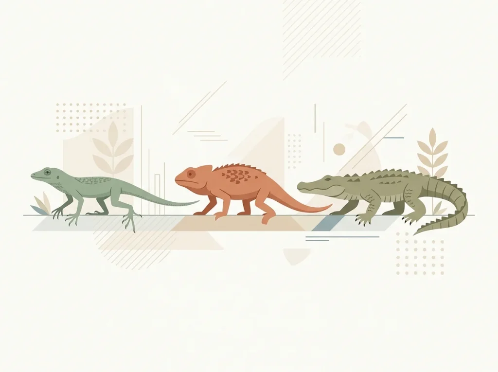 Simple comparison graphic distinguishing skinks, lizards, and snakes